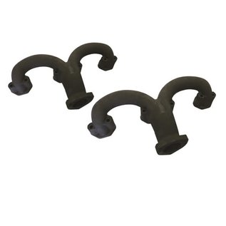 Roadster Supply Company Small Block Chevy Rams Horn Exhaust Manifold - Black - RSC-64002