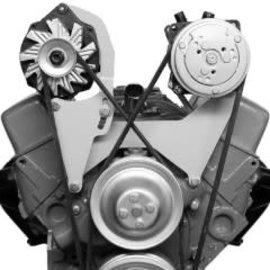 Vintage Air Small Block Chevy Short Water Pump Driver Side Top Mount Compressor Bracket  - 15111-VCB