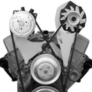 Vintage Air Small Block Chevy Long Water Pump Extra Clearance Top-Mount Driver-Side Alternator Bracket - 15807-VCB