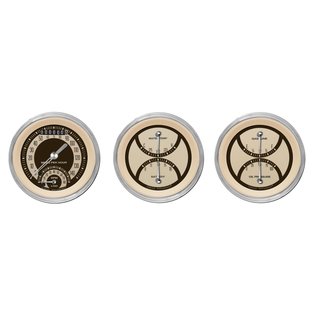 Classic Instruments 3 Gauge Set - 3 3/8" Ultimate Speedo & Two 3 3/8” Duals - Nostalgia Series - NT34SHC