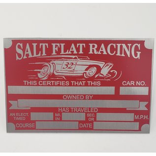 Roadster Pilot E9 Vin Tag - Salt Flat Racing Timing Association