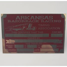 Roadster Pilot G9 Vin Tag - Arkansas Razorback Timing Association
