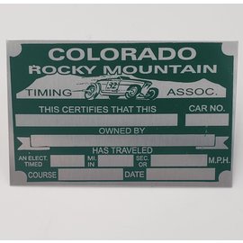 Roadster Pilot G5 Vin Tag - Colorado Rocky Mountain Timing Association