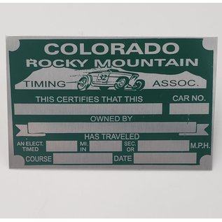 Affordable Street Rods G5 Vin Tag - Colorado Rocky Mountain Timing Association