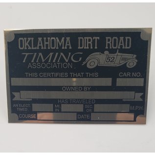 Affordable Street Rods I6 Vin Tag - Oklahoma Timing Association