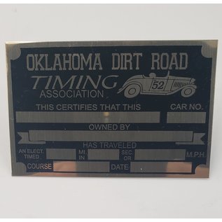 Roadster Pilot I6 Vin Tag - Oklahoma Timing Association