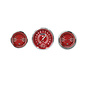 Classic Instruments 3 Gauge Set - 4 5/8" Speedtachular, Two 3 3/8” Duals - V8 Red Steelie Series - V8RS61SLC