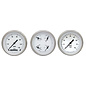 Classic Instruments 3 Gauge Set - 3 3/8" Speedo, Tach & Quad Gauges - White Hot Series