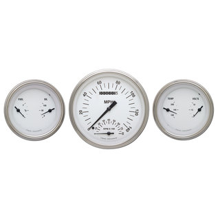 Classic Instruments 3 Gauge Set - 4 5/8" Speedtachular, Two 3 3/8” Duals - White Hot Series - WH61SLF