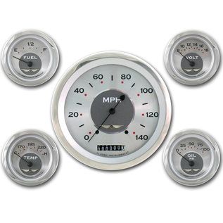 Classic Instruments 5 Gauge Set - 4 5/8” Speedo, 2 1/8" Short Sweep FOTV - All American Series - AW54SRC