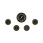 Classic Instruments 5 Gauge Set - 3 3/8" Speedo, 2 1/8” Full Sweep FOTV - AutoCross Yellow Series