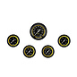 Classic Instruments 5 Gauge Set - 3 3/8" Speedo, 2 5/8” Full Sweep FOTV - AutoCross Yellow Series