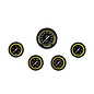 Classic Instruments 5 Gauge Set - 3 3/8" Speedo, 2 5/8” Short Sweep FOTV - AutoCross Yellow Series