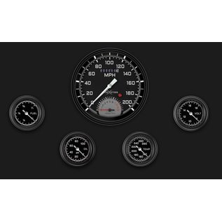 Classic Instruments 5 Gauge Set - 4 5/8” Speedtachular, 2 1/8” Full Sweep FOTV - AutoCross Gray Series - AX165GBLF