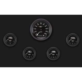 Classic Instruments 5 Gauge Set - 3 3/8" Speedo, 2 1/8" Short Sweep FOTV - Moal Bomber Series - MA00BLF