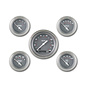 Classic Instruments 5 Gauge Set - 3 3/8" Speedo, 2 1/8" Short Sweep FOTV - Silver Gray Series - SG00SLF