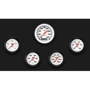 Classic Instruments 5 Gauge Set - 3 3/8" Speedo, 2 5/8” Full Sweep FOTV - Velocity White Series