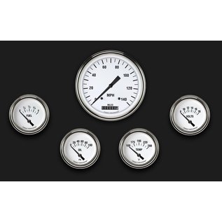 Classic Instruments 5 Gauge Set - 4 5/8” Speedo, 2 5/8” Short Sweep FOTV - White Hot Series