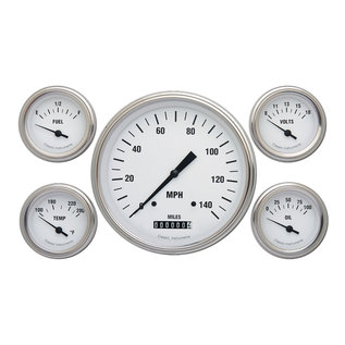 Classic Instruments 5 Gauge Set - 4 5/8” Speedo, 2 1/8" Short Sweep FOTV - White Hot Series