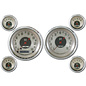 Classic Instruments 6 Gauge Set - 4 5/8” Speedo & Tach, 2 1/8" Short Sweep FOTV - All American Nickel Series - AN51SLC