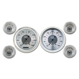 Classic Instruments 6 Gauge Set - 4 5/8” Speedo & Tach, 2 1/8" Short Sweep FOTV - All American Series - AW51SRC