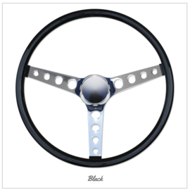 Mooneyes MOONEYES ORIGINAL "Finger Grip" Steering Wheel 15" Black (Vinyl Grip)