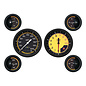 Classic Instruments 6 Gauge Set - 3 3/8" Speedo & Tach, 2 1/8" Short Sweep FOTV - Auto Cross Yellow Series