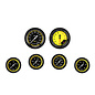 Classic Instruments 6 Gauge Set - 3 3/8" Speedo & Tach, 2 5/8" Full Sweep FOTV - Auto Cross Yellow Series