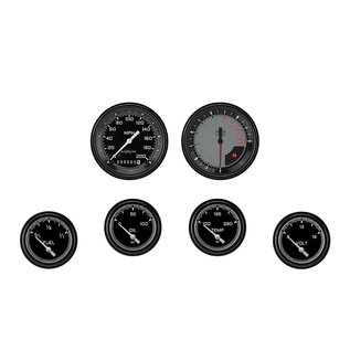 Classic Instruments 6 Gauge Set - 3 3/8" Speedo & Tach, 2 5/8" Short Sweep FOTV - Auto Cross Gray Series