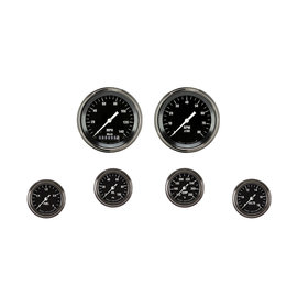 Classic Instruments 6 Gauge Set - 3 3/8" Speedo & Tach, 2 1/8" Full Sweep FOTV - Hot Rod Series