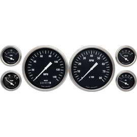 Classic Instruments 6 Gauge Set - 4 5/8” Speedo & Tach, 2 1/8" Full Sweep FOTV - Hot Rod Series