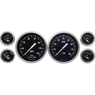 Classic Instruments 6 Gauge Set - 4 5/8” Speedo & Tach, 2 1/8" Short Sweep FOTV - Hot Rod Series