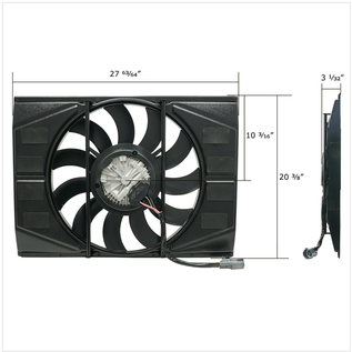 Vintage Air 850 Watt Monster 1973-87 Chevrolet C-10 19 Inch  Custom Fit Brushless Fan Kit - 280478