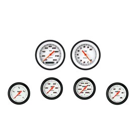 Classic Instruments 6 Gauge Set - 3 3/8" Speedo & Tach, 2 5/8" Full Sweep FOTV - Velocity White Series