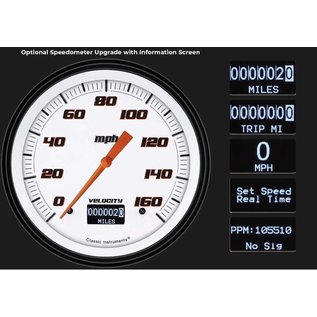 Classic Instruments 6 Gauge Set - 4 5/8” Speedo & Tach, 2 5/8” Full Sweep FOTV - Velocity White Series