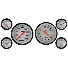 Classic Instruments 6 Gauge Set - 4 5/8” Speedo & Tach, 2 1/8" Short Sweep FOTV - Velocity White Series