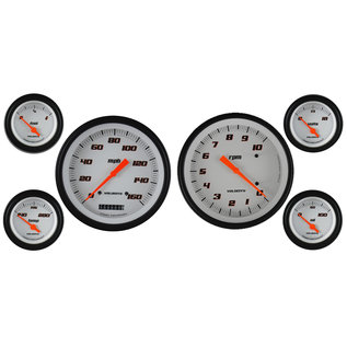 Classic Instruments 6 Gauge Set - 4 5/8” Speedo & Tach, 2 1/8" Short Sweep FOTV - Velocity White Series