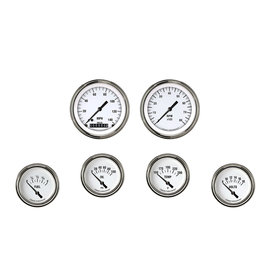 Classic Instruments 6 Gauge Set - 3 3/8" Speedo & Tach, 2 5/8" Short Sweep FOTV - White Hot Series