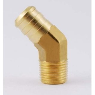 Vintage Air 5/8" Hose Barb x 3/8 NPT 45° Brass Heater Fitting - 501015
