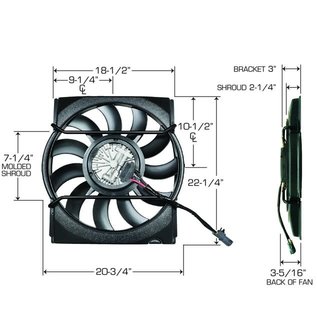 Vintage Air 1932 Ford 850 Watt  Monster Brushless Fan CustomFit Kit - 371252