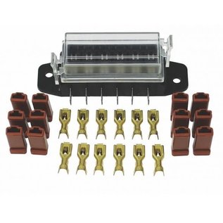 American Autowire Auxiliary Fuse Block Assembly- 6 Fuse, Side Feed - 500384