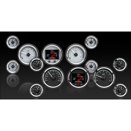 Dakota Digital 7 Gauge Set - 3 3/8” Speedo, Tach, TFT, 2 1/15 FOTV - Universal Round HDX Instruments