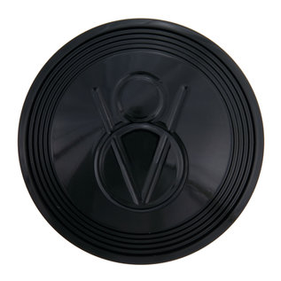 Lecarra Horn Button, Billet Aluminum, Single Contact, Domed V-8 Logo, Gloss Black for MK 40 Wheels - 3243