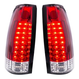 United Pacific 88-98 Chevy & GMC Truck LED Tail Light (Pair) - Red & Clear Lens - 110545