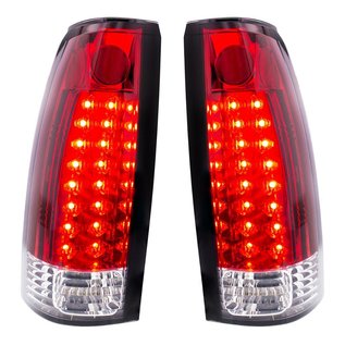 United Pacific 88-98 Chevy & GMC Truck LED Tail Light (Pair) - Red & Clear Lens - 110545