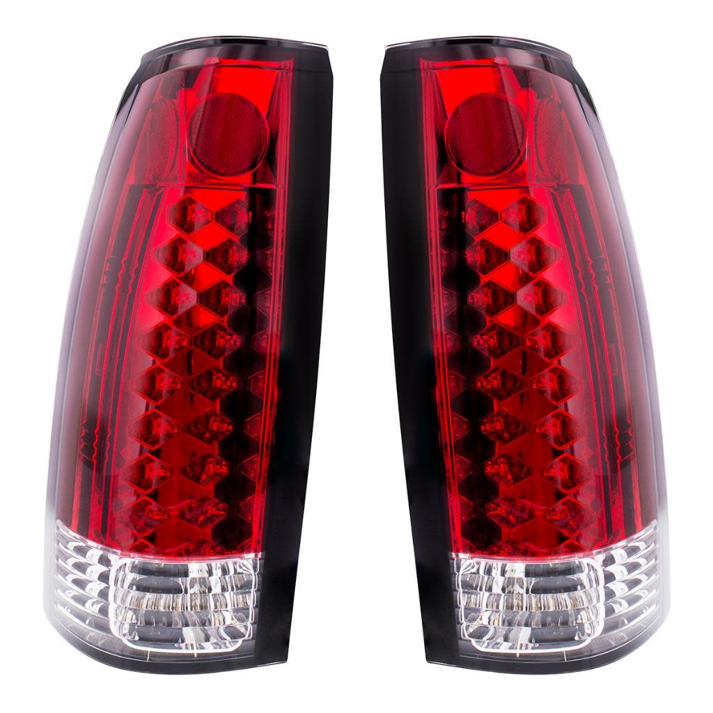 88 98 Chevy GMC Truck LED Tail Light Pair Red Clear Lens