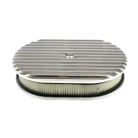 RPC Air Cleaner - Oval - Full Finned - 12'' x 2'' - Paper - Pol Alum - S6313