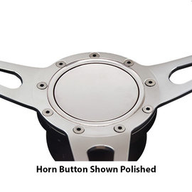 Lecarra Horn Button, Billet Aluminum, Single Contact, Smooth, Black for MK 4/9 Wheels - 3227