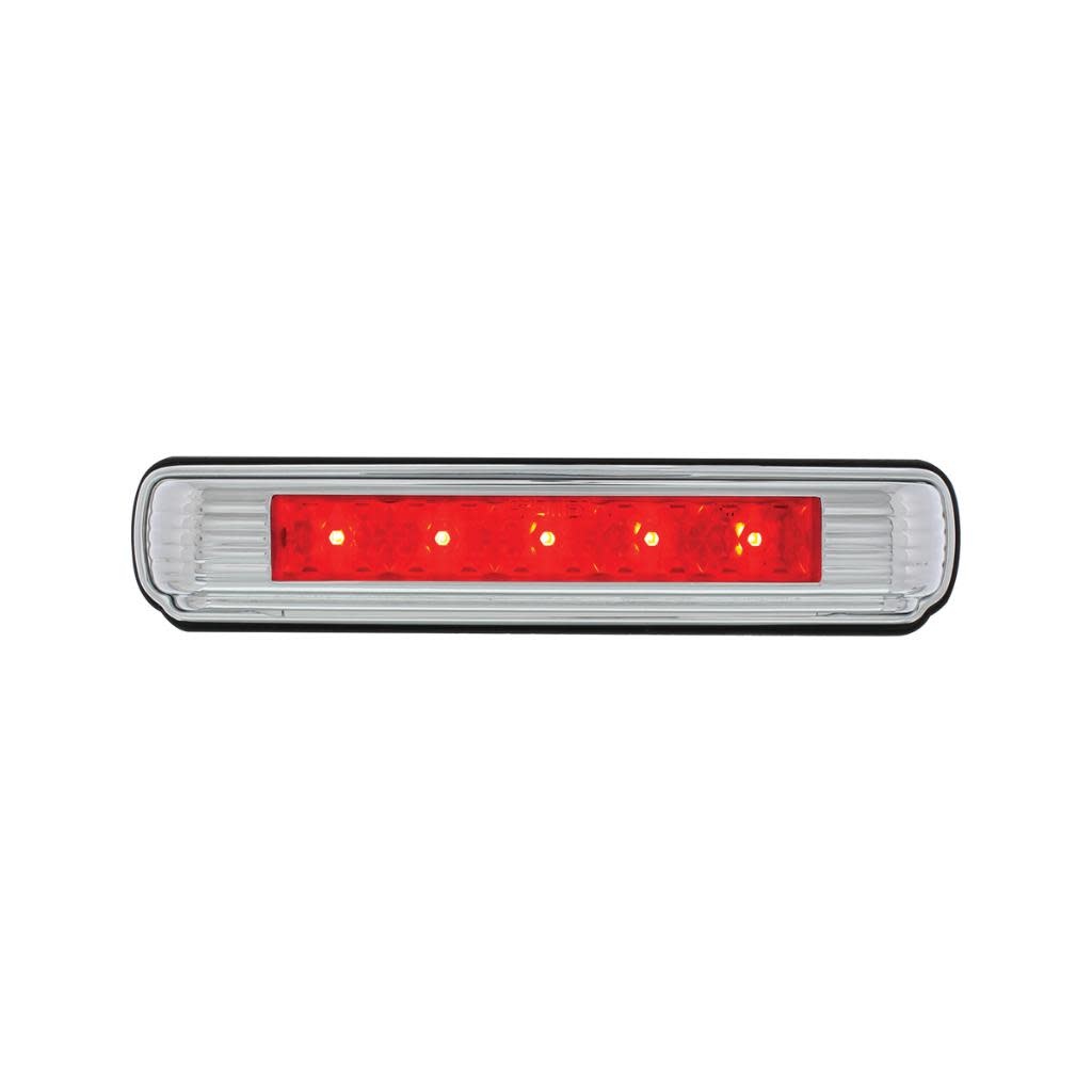 Chrome License Plate Light w/Red LED 3rd Brake Light -110203