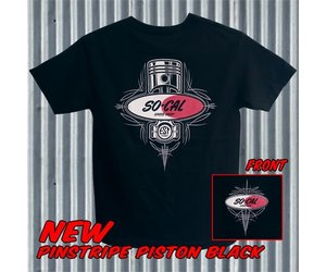 SC 22 - SO-CAL Piston Pinstripe T-shirt - Black - Affordable Street Rods